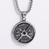 Wholesale Jewelry Stainless Steel Doublesided Doll Pattern Round Pendant Retro Punk Men's Necklace With Electroplating