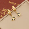 Wholesale Jewelry Stainless Steel Dripping Oil Butterfly Heart Star Earrings For Women