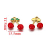 Wholesale Jewelry Stainless Steel Dripping Oil Cherry Pendant Earrings Necklace