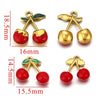 Wholesale Jewelry Stainless Steel Dripping Oil Cherry Pendant Earrings Necklace