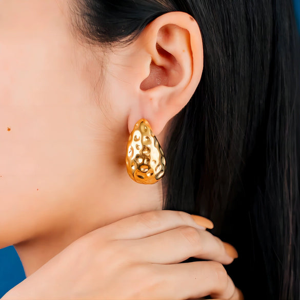 Wholesale Jewelry Stainless Steel Drop Shape Electroplating Women's Earrings
