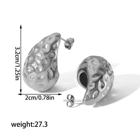 Wholesale Jewelry Stainless Steel Drop Shape Electroplating Women's Earrings