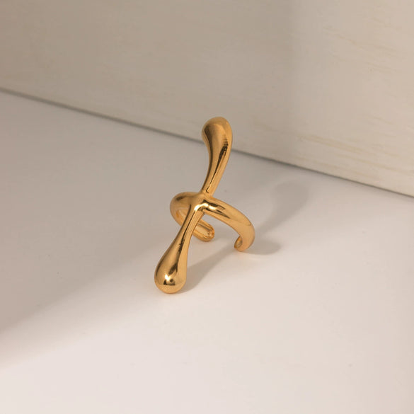 Wholesale Jewelry Stainless Steel Dropshaped Geometric Electroplated Women's Ear Bone Clip Earrings