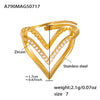 Wholesale Jewelry 316L Stainless Steel Eightpointed Star Geometric Open Cut Out Ring Electroplated