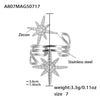 Wholesale Jewelry 316L Stainless Steel Eightpointed Star Geometric Open Cut Out Ring Electroplated