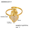 Wholesale Jewelry 316L Stainless Steel Eightpointed Star Geometric Open Cut Out Ring Electroplated