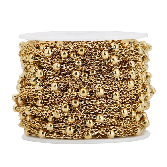 Wholesale Jewelry Stainless Steel Electroplated Bead Chain Accessories For Women
