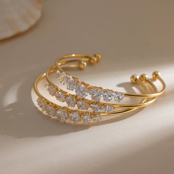 Wholesale Jewelry Stainless Steel Electroplated Bracelet With Zircon
