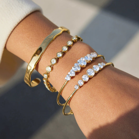 Wholesale Jewelry Stainless Steel Electroplated Bracelet With Zircon