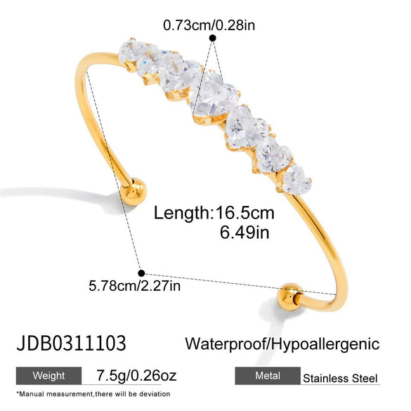 Wholesale Jewelry Stainless Steel Electroplated Bracelet With Zircon