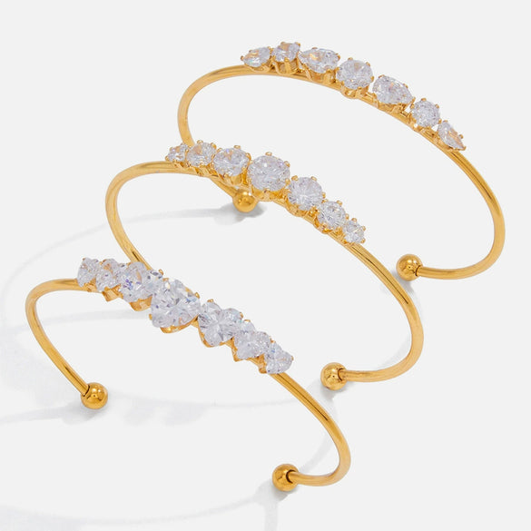 Wholesale Jewelry Stainless Steel Electroplated Bracelet With Zircon