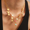 Wholesale Jewelry 316L Stainless Steel Electroplated 18K Gold Chain Style Clavicle Necklace And Bracelet Set For Women
