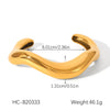 Wholesale Jewelry Stainless Steel Electroplated Wave Shaped Flower Pattern Ring And Bracelet For Women