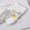 Wholesale Jewelry Stainless Steel Envelope Necklace With Engraving Electroplating Unisex Fashion