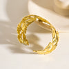 Wholesale Jewelry Stainless Steel Exaggerated Hollow Ginkgo Leaf Bracelet Electroplating