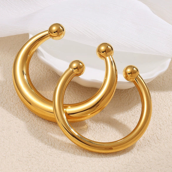 Wholesale Jewelry Stainless Steel Exaggerated Open Design Electroplated Bracelet