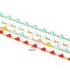 Wholesale Jewelry Stainless Steel Exotic Peach Heart Shape Dripping Oil Handmade Chain Necklace Bracelet Accessories