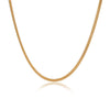 Wholesale Jewelry Stainless Steel Fashion Goldplated Flat Snake Chain Clavicle Necklace For Women