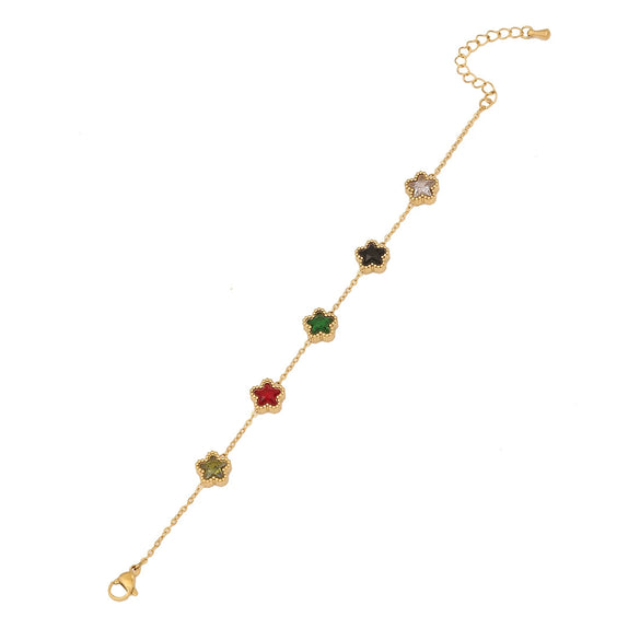 Wholesale Jewelry Stainless Steel Fashion Lovely Bracelet With Heart Shape Dropshaped Star Design Electroplated For Women