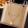 Wholesale Jewelry Stainless Steel Fashion Multi Layer Irregular Clavicle Chain Pendant Necklace With Electroplating Treatment