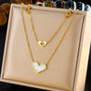 Wholesale Jewelry Stainless Steel Fashion Multi Layer Irregular Clavicle Chain Pendant Necklace With Electroplating Treatment