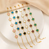 Wholesale Jewelry Stainless Steel Fiveleaf Flower Singlesided Electroplated Allmatch Women's Bracelet
