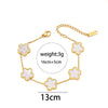 Wholesale Jewelry Stainless Steel Fiveleaf Flower Singlesided Electroplated Allmatch Women's Bracelet