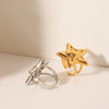Wholesale Jewelry Stainless Steel Fivepointed Star Geometric Style Electroplated Ring