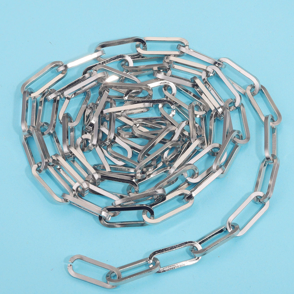 Flat Mess Chain Wholesale Jewelry Stainless Steel Flat Chain With Ellipse Pattern And ...