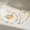Wholesale Jewelry Stainless Steel Flower Geometric Style Electroplating Women's Necklace Earrings Bracelet