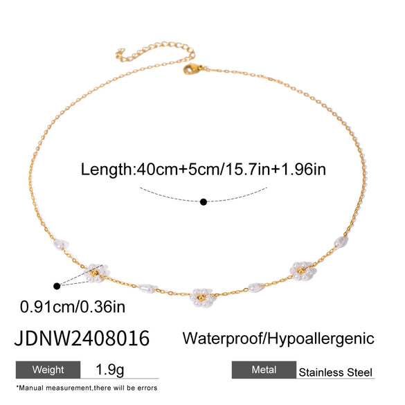 Wholesale Jewelry Stainless Steel Flower Geometric Style Electroplating Women's Necklace Earrings Bracelet