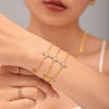Wholesale Jewelry 316L Stainless Steel Fourleaf Flower Zircon Pendant Necklace And Bracelet Set For Women Electroplated Real Gold Color Preservation
