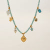 Wholesale Jewelry Stainless Steel Freshwater Pearl Heart Fivepointed Star Pendant Necklace Geometric Style Electroplated