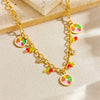 Wholesale Jewelry Stainless Steel Fruit Pattern Pendant Necklace With O Word Chain And Electroplating