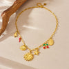 Wholesale Jewelry Stainless Steel Fruit Shaped Pendant Necklace With Electroplating For Women
