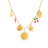 Wholesale Jewelry Stainless Steel Fruit Shaped Pendant Necklace With Electroplating For Women