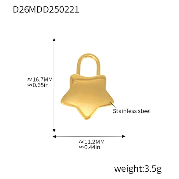 Wholesale Jewelry Stainless Steel Geometric And Flower And Heart Shape Pendant 18K Gold Plated