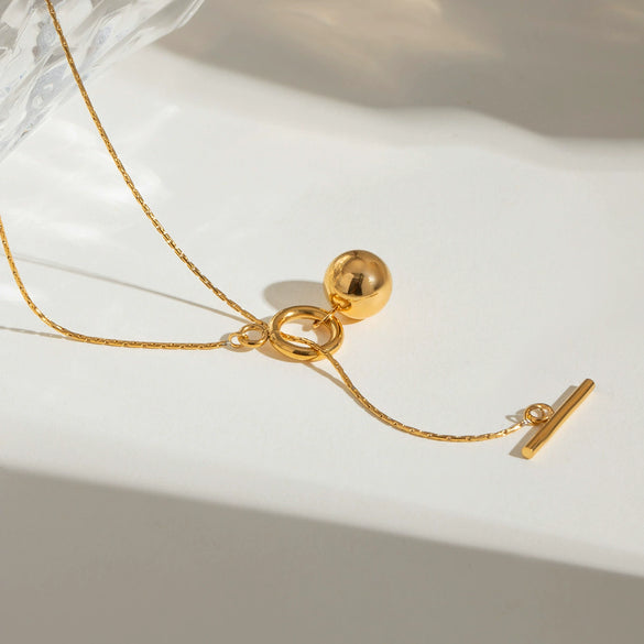 Wholesale Jewelry Stainless Steel Geometric Ball Pendant Necklace With Electroplating
