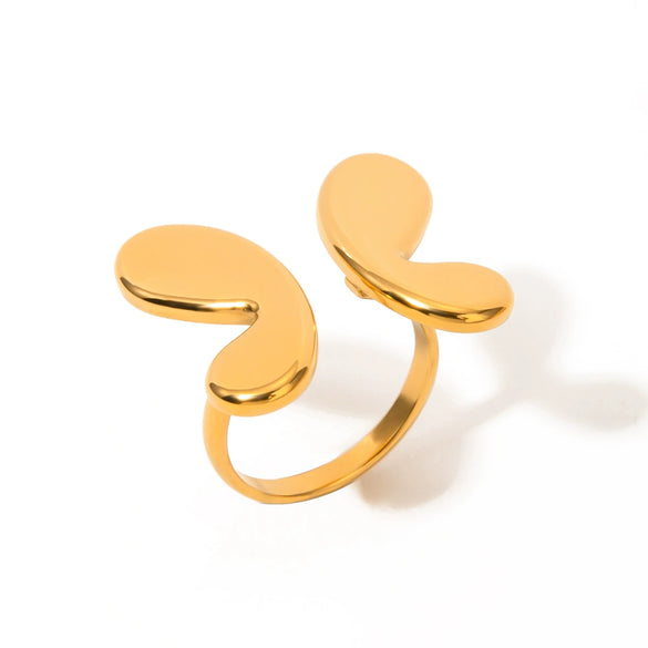 Wholesale Jewelry Stainless Steel Geometric Butterfly Open Ring For Women With Electroplating
