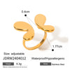 Wholesale Jewelry Stainless Steel Geometric Butterfly Open Ring For Women With Electroplating
