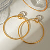 Wholesale Jewelry Stainless Steel Geometric Circle Earrings Electroplated For Women