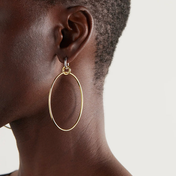 Wholesale Jewelry Stainless Steel Geometric Circle Earrings Electroplated For Women