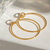 Wholesale Jewelry Stainless Steel Geometric Circle Earrings Electroplated For Women