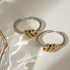 Wholesale Jewelry Stainless Steel Geometric Circle Earrings Electroplated