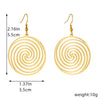 Wholesale Jewelry Stainless Steel Geometric Circle Pendant Earrings Gold Plated