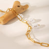 Wholesale Jewelry Stainless Steel Geometric Cross Chain Bracelet With Pearl Pendant Electroplated