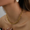 Wholesale Jewelry Stainless Steel Geometric Cross Chain Necklace With Electroplating
