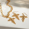 Wholesale Jewelry Stainless Steel Geometric Cross Flame Ear Hook Earrings Electroplated For Women
