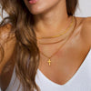 Wholesale Jewelry Stainless Steel Geometric Cross Pendant Multi Layer Necklace Electroplated Titanium Steel