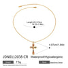 Wholesale Jewelry Stainless Steel Geometric Cross Pendant Snake Bone Chain Necklace With Electroplating